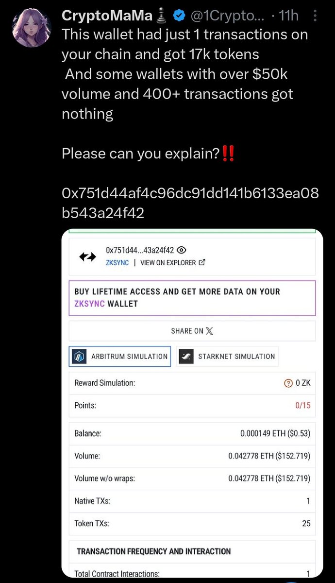 CryptoAYC's tweet photo. @Cointelegraph @zksync I think I dont have to say anything. These SS will tell everything. https://t.co/gCAdHwQWBU