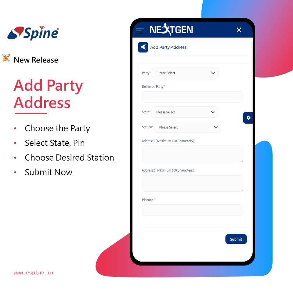 SpineBMS's tweet image. 🎉 Exciting new features in SpineNEXTGEN ERP! 🚀

Enhanced Finance Module: Adding Party Addresses is now easier and quicker, boosting efficiency! Upgrade today for streamlined finance management.

Learn more: espine.in

#SpineNEXTGEN #ERP #stockmarket