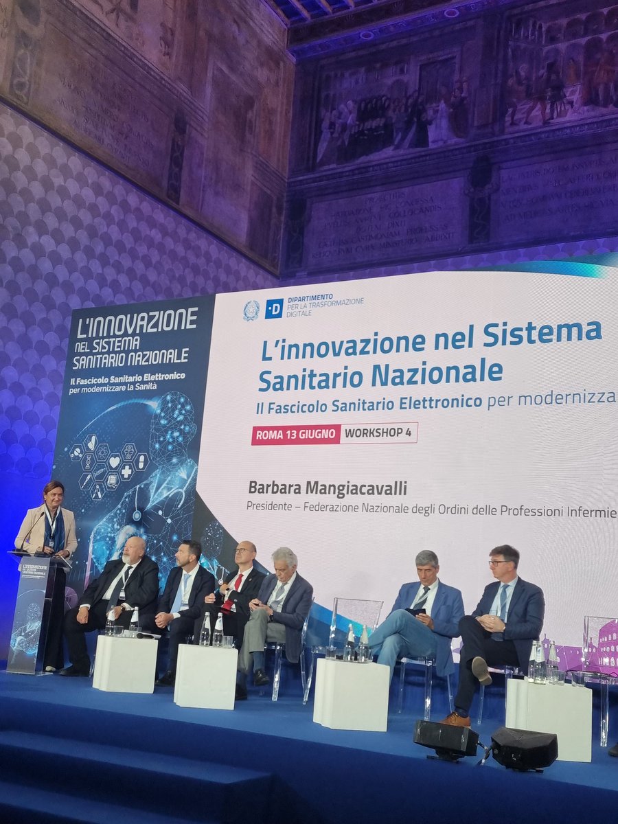 FNInfermieri's tweet photo. Con il sottosegretario @AlessioButti_ e #Summeet la #FNOPI ha portato il suo contributo alla duegiorni organizzata a #Roma sul tema dell'innovazione nel #SSN. 
Focus sul fascicolo sanitario elettronico. https://t.co/hfznhcnCK3