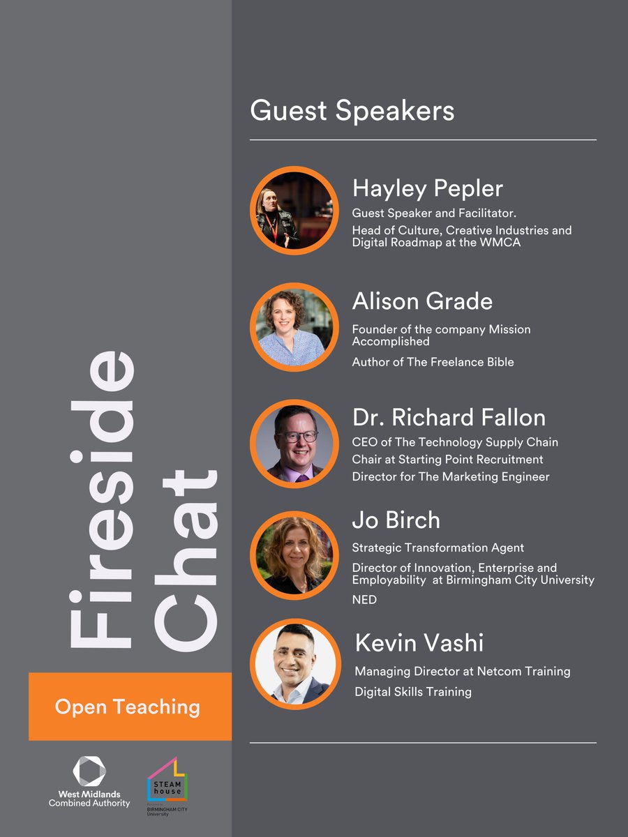 Steps To Work (@stepstowork) on Twitter photo Join us for the Fireside chat with tech industry leading experts at 12pm in the Open Teaching area!
Featuring... Joanna Birch, Dr. Richard Fallon, Alison Grade, Kevin Vashi, and Hayley Pepler⏰!
See you there!
<a href="/WestMids_CA/">West Midlands Combined Authority</a> Join us for the Fireside chat with tech industry leading experts at 12pm in the Open Teaching area!
Featuring... Joanna Birch, Dr. Richard Fallon, Alison Grade, Kevin Vashi, and Hayley Pepler⏰!
See you there!
<a href="/WestMids_CA/">West Midlands Combined Authority</a>