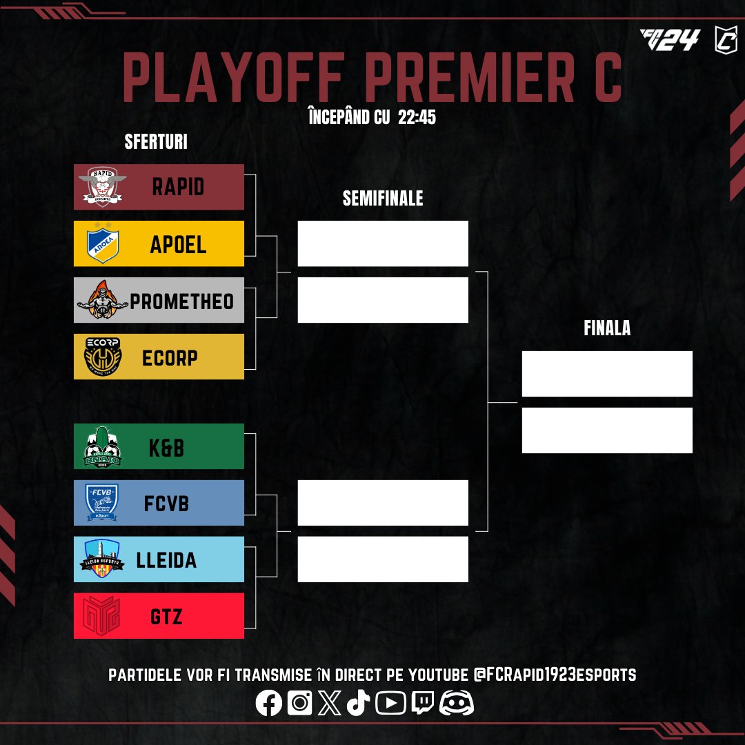 📅Thursday, June 13th, 2024

Playoffs today in VPG Premier C ⚡️

🏆<a href="/VPGPremier/">VPG Esports Premier</a>
 1st game 🆚 <a href="/APOELFCEsports/">APOEL FC Esports</a> 🕑22:45 EEST

Watch on YouTube: Rapid eSports TV.