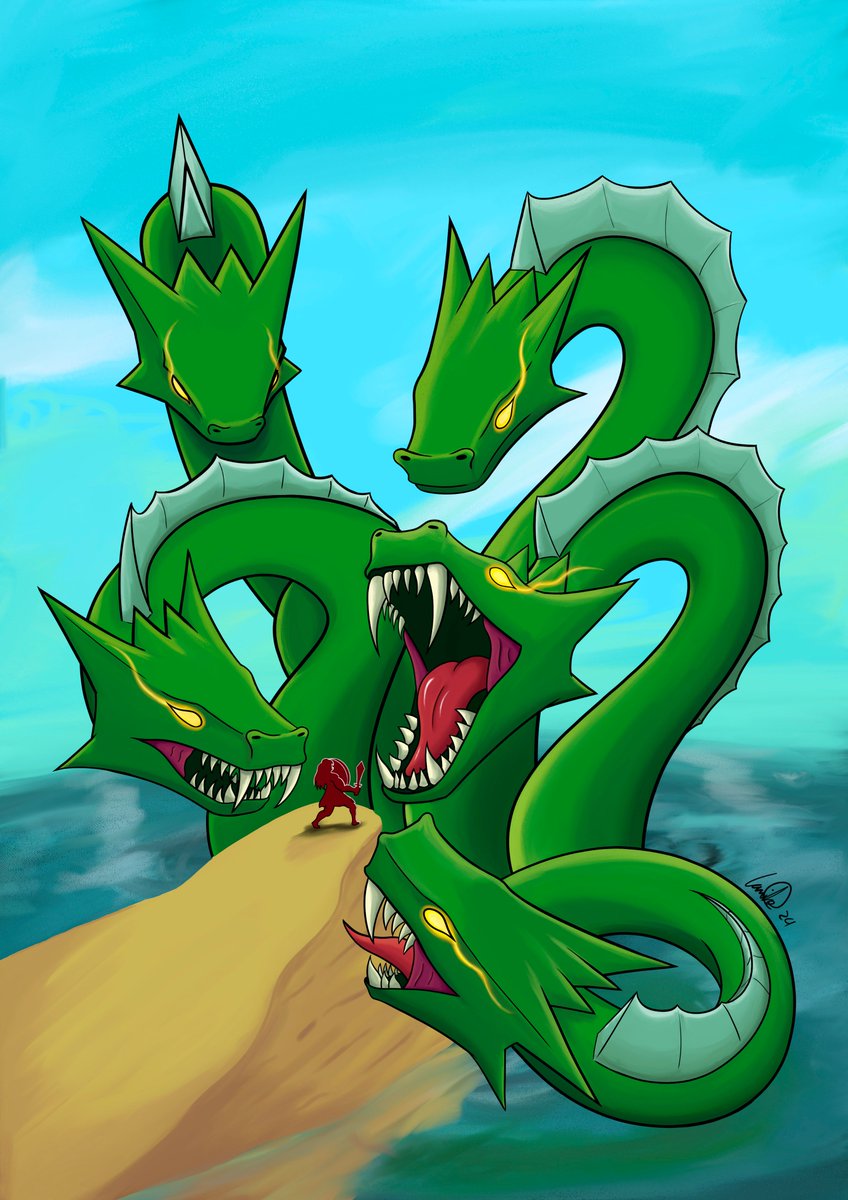 CamiloPelon's tweet photo. Hydra.

#illustration #ilustracion #digitalart #mythology #greek #legendary #seacreature #hercules #heracles #Hydra #myth #mythical #painting #noaiart #noai https://t.co/S9N8RKzb3D