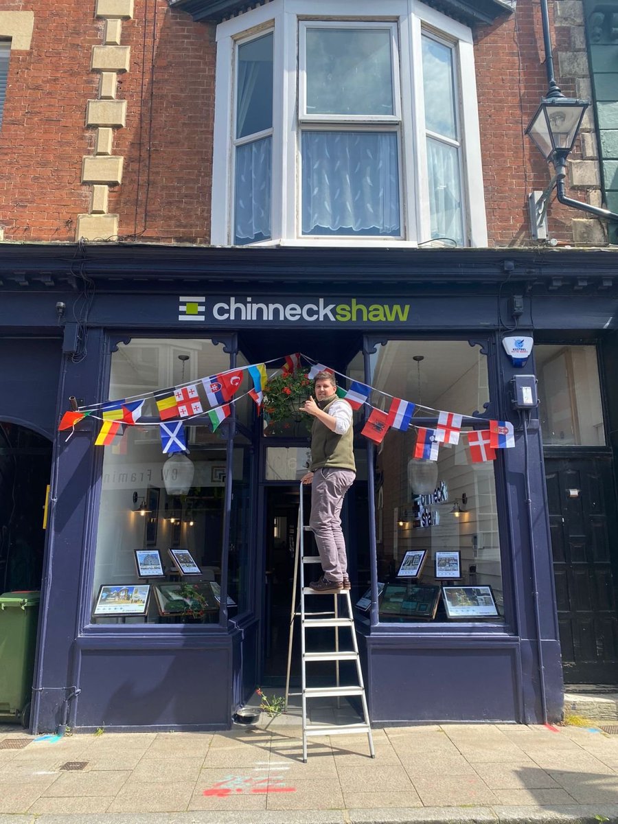 ChinneckShaw's tweet photo. Harry putting out the flags at our Castle Road office in #Southsea ready for the start of #EURO2024.  

It’s coming home!

#euros https://t.co/3rX1Us5JvZ
