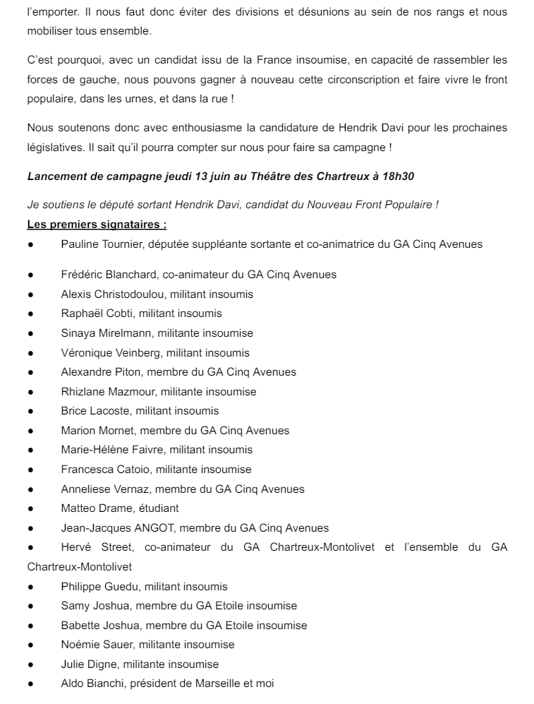 hendrik_davi's tweet photo. Merci aux militantes et militants de Marseille, insoumis, communistes, écologistes ou syndicalistes, ou simple citoyens qui soutiennent ma candidature !

#NouveauFrontPopulaire https://t.co/hjS6NrzTgC