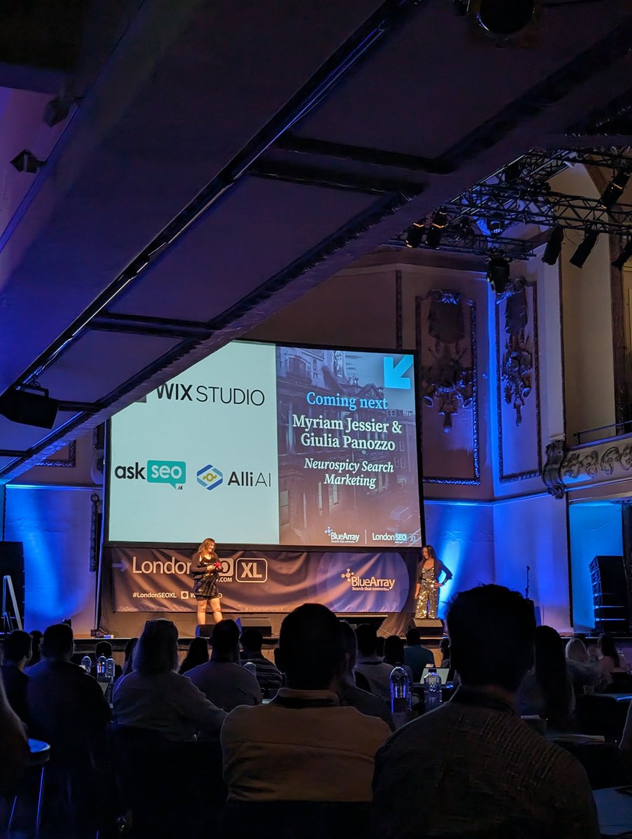 Next up in all their sparkling glory, <a href="/myriamjessier/">Myriam Jessier</a> and <a href="/SequinsNsearch/">Giulia Panozzo 🧠</a> discussing neurodiverse marketing 🪩