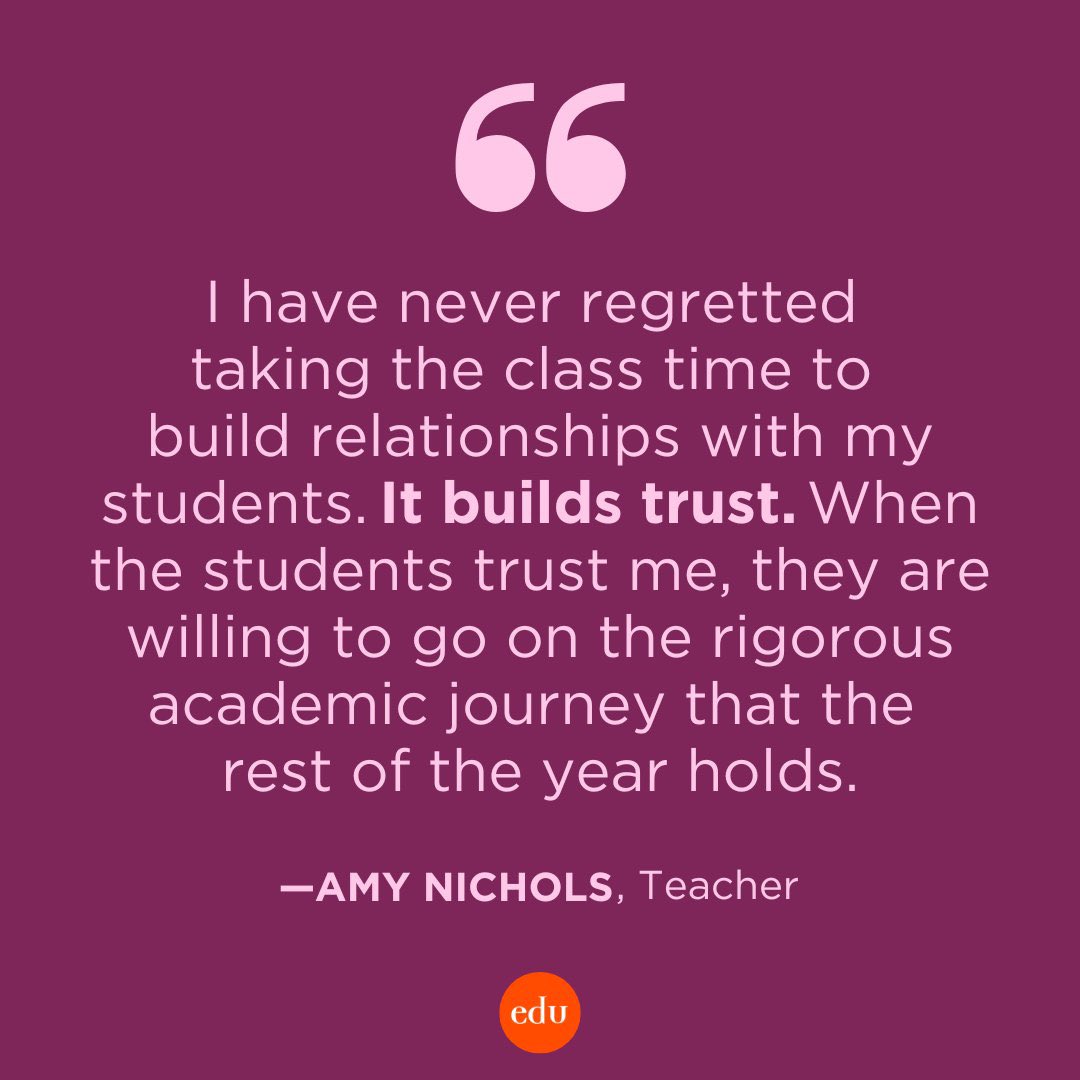ampalmer2's tweet photo. True for the classroom and beyond. For building leaders: apply this same concept to the professionals working alongside you…trust allows us to move forward in achieving our vision, mission, and goals. Relationships matter! https://t.co/3NQMYhRNb2