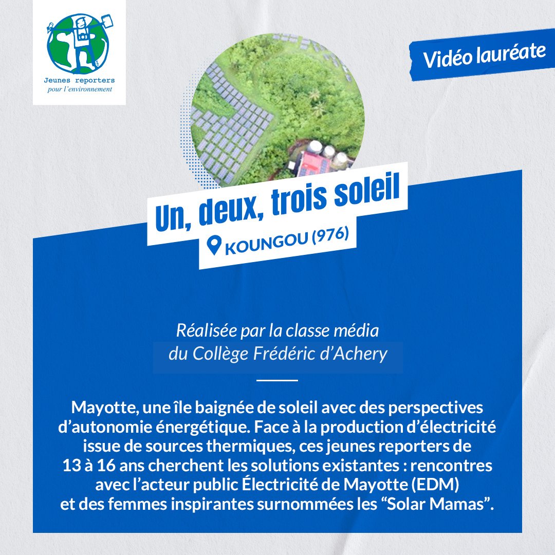 On poursuit l'annonce des reportages lauréats du #concoursJRE 2024 🏆 avec la catégorie 15-18 ans.
Bravo aux jeunes reporters !
👀 Allez découvrir leurs reportages de solutions sur notre site internet.