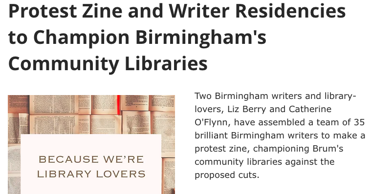 Protest zine and micro-residencies to champion Birmingham's community libraries ~ <a href="/BrumLibraryZine/">Brum Library Zine</a> coming to a library near you this June! 💘
Read all about it: birminghamloveslibraries.org/post/protest-z…