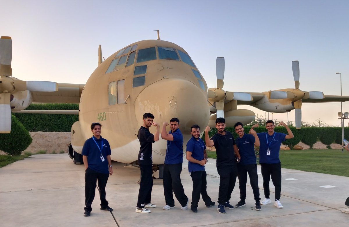 KingRichardEng's tweet photo. Aviation museum visit with class F57

It's very important to get out of the classroom and learn in the outside world.

Students standing in front of "Hercules", there was only one suitable pose!

#esl #english #englishlanguage #language #college #riyadh #daytrip https://t.co/7SV43031ho