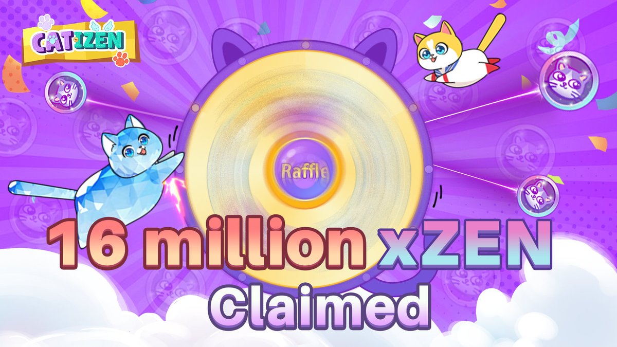 Since Catizen's spin feature launched, players have won a whopping 16 million xZEN! 🎉🐾 Spin, win, and let Catizen's healing magic whisk you away! 🌟💖

Catizen's life: Play for airdrop🪂, Heal the world! 🌍

#TON #Mantle #Catizen