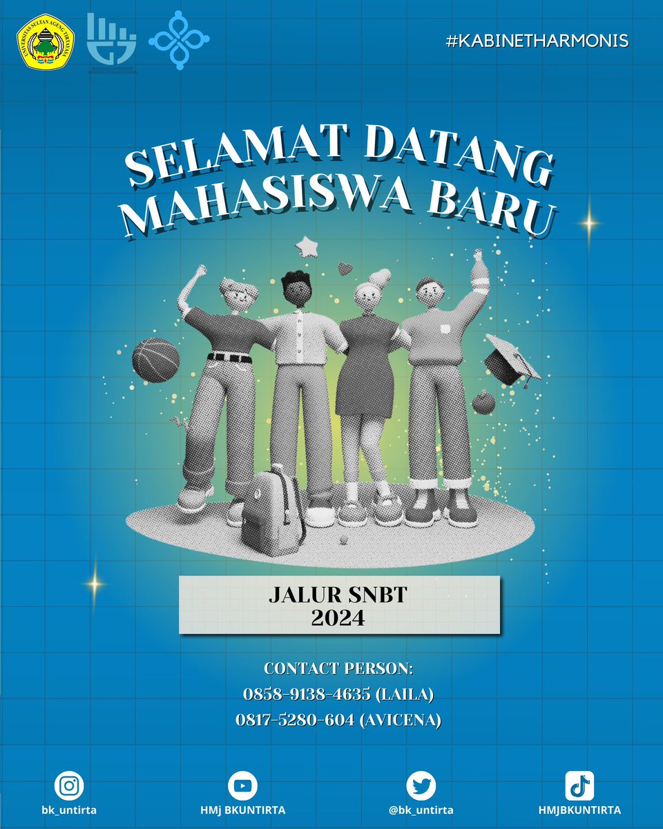 [SELAMAT DATANG MAHASISWA BARU BK UNTIRTA]

We care we share!

Untuk kalian yang telah dinyatakan lolos, segera hubungi contact person dibawah ini :

+62 858-9138-4635 (Laila)
+62 817-5280-604 (Avicena)

Sampai ketemu di info berikutnya👋