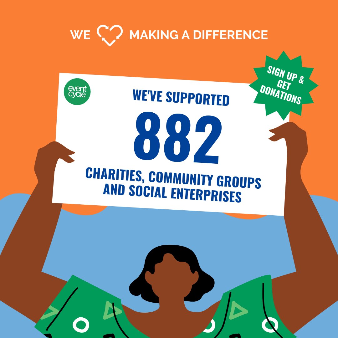 Over the past 3 years, we've supported 882 #charities, community groups &amp; social enterprises! 👏

📣 Work for a #charity that could benefit from useful #donations such as household items, food, building materials? 

Sign up here: eventcycle.org

🔃 to spread the word!
