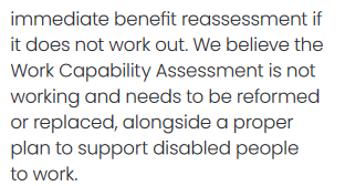 ScouseCommie's tweet photo. Four paragraphs is all disabled people get, and it's focused entirely on forcing them back into work. What a disgrace. #LabourManifesto https://t.co/gL3C3KDMUX