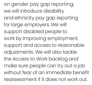 ScouseCommie's tweet photo. Four paragraphs is all disabled people get, and it's focused entirely on forcing them back into work. What a disgrace. #LabourManifesto https://t.co/gL3C3KDMUX