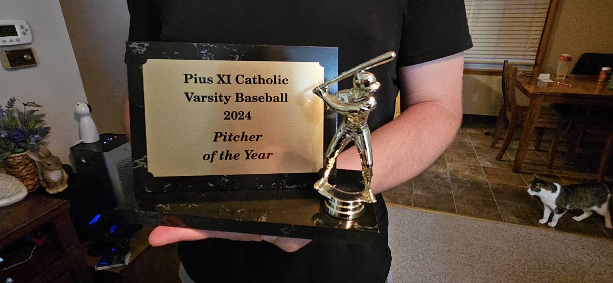 EthanjEdgar's tweet image. Fortunate to be voted Pius XI pitcher of the year by my coaches and teammates #piusxi #westerntech #baseballlife