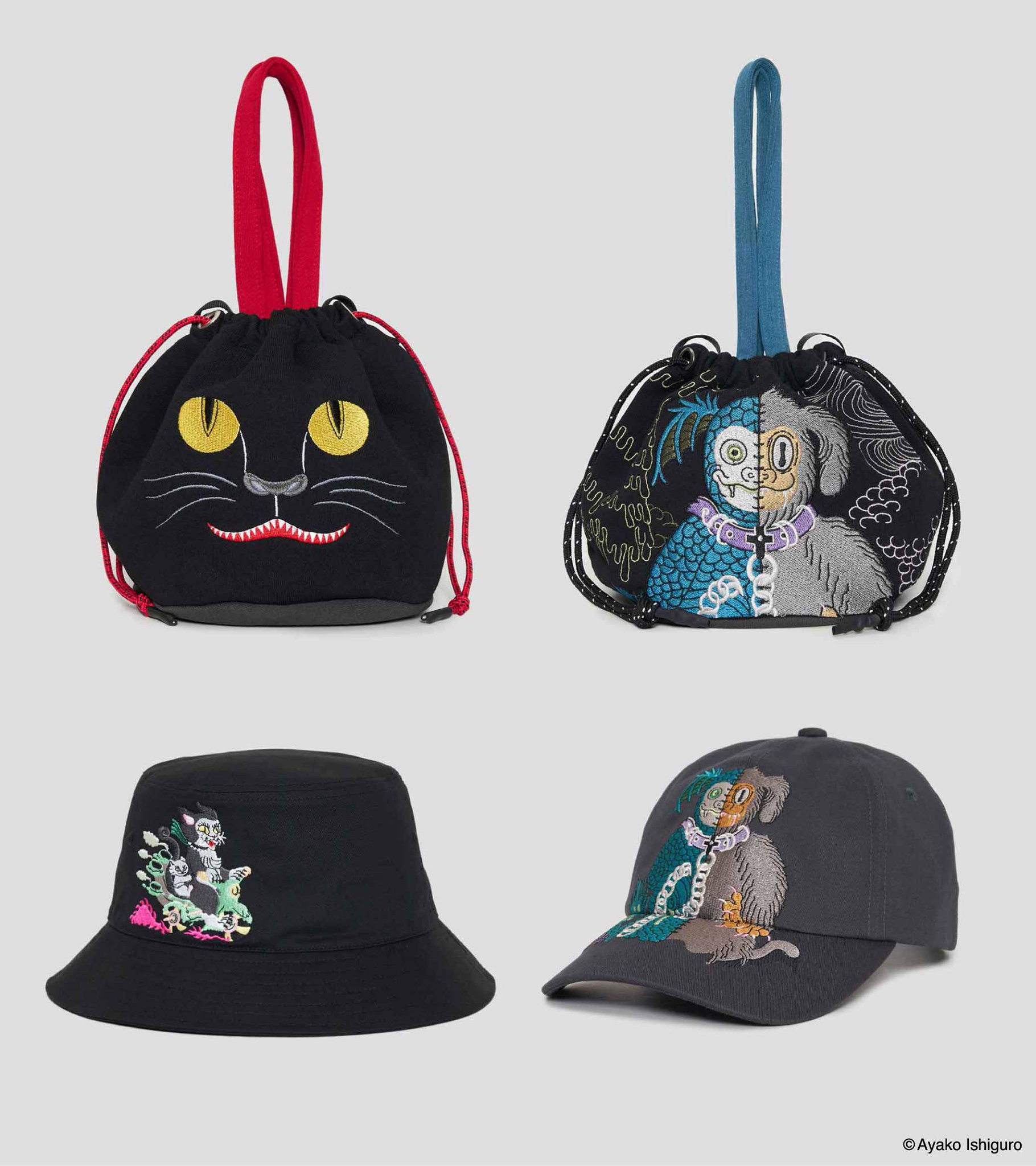 グラニフ 石黒亜矢子 コラボ
レディース スカジャン 赤青刺繍デザインジャケット 絵描き『石黒亜矢子』とグラニフの最新コラボレーションアイテム
