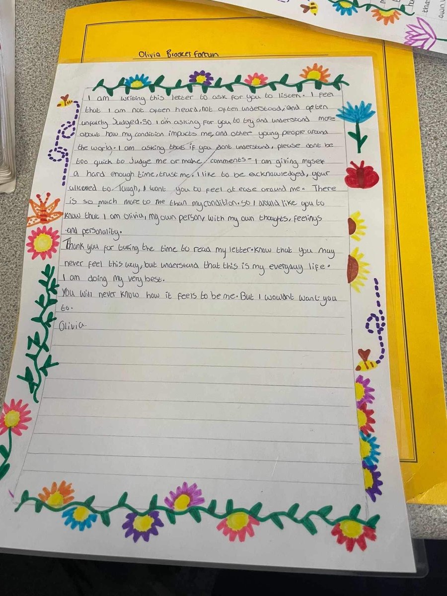 tourettesaction's tweet image. Olivia is age 12 and diagnosed with both TS and FND and she wrote this brave and courageous letter to educate her teachers and staff at her school. 💚 

#Tourettes #TouretteSyndrome #FND #Neurodiversity #EduChat