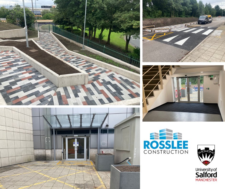 Throwback Thursday - 2021 scheme for the University of Salford via Manchester City Council for new entrance canopy, replacement fire-escape doors &amp; ramped access at Mary Seacole Building.

For any upcoming works you would like to discuss – please contact estimating@rosslee.co.uk