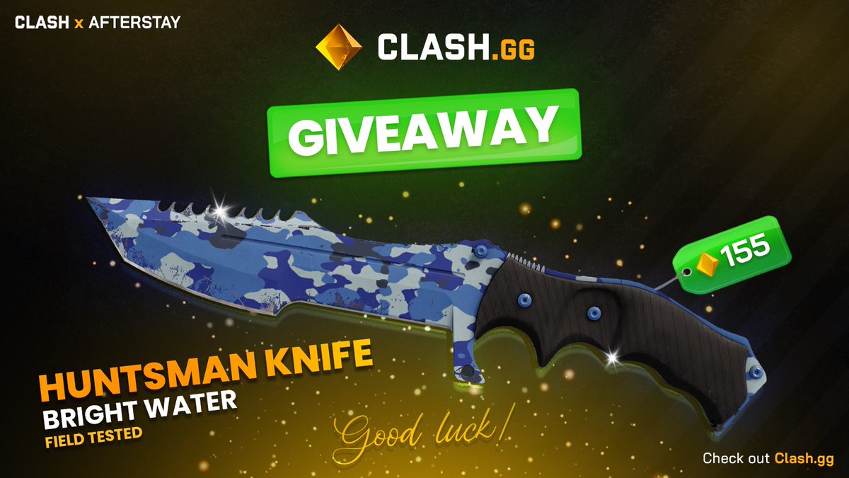 Afterstayy's tweet image. Me &amp;amp; @clashdotgg are partnering for a giveaway!

7 days

‼️FT BRIGHT WATER HUNTSMAN🎉

Steps to join👇
✅Follow @clashdotgg  &amp;amp; @Afterstayy 
✅Retweet
✅Tag 1 friend