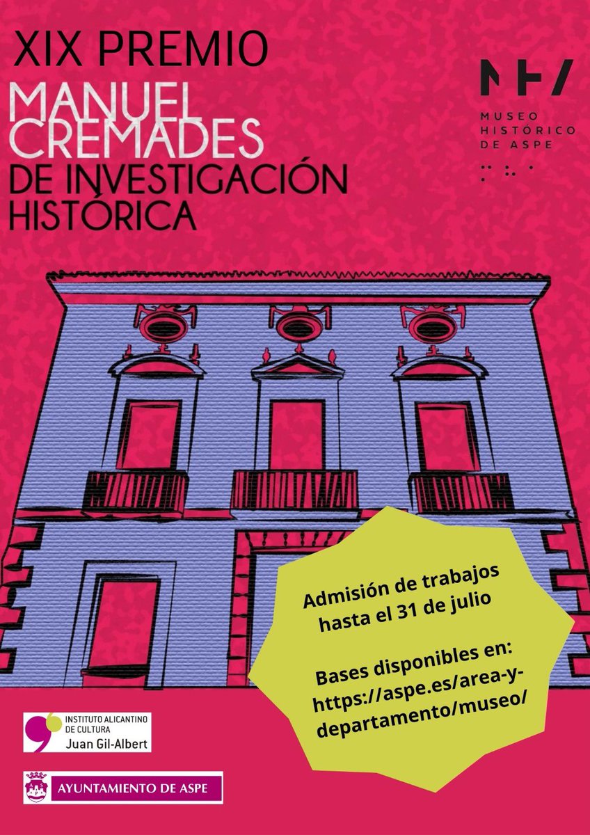 ¡Este año es tu año para presentarte 🙃!
<a href="/aytoaspe/">Ayuntamiento de Aspe</a> <a href="/GilAlbertIAC/">IAC Juan Gil-Albert</a>