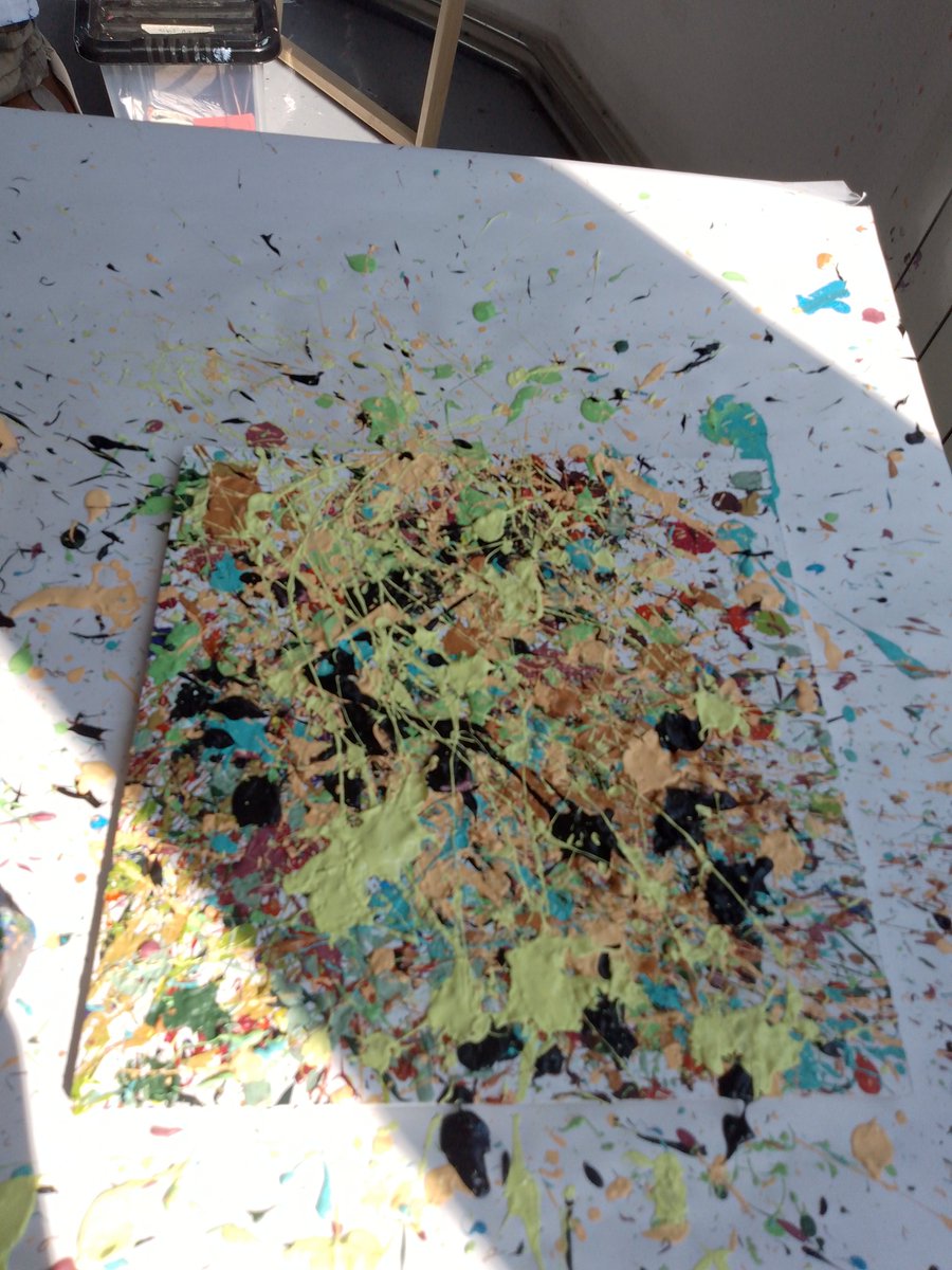 ArtistObi's tweet photo. Art is messy. that's the way we like it! #projectability #art #glasgow #trongate103 #jacksonpollock https://t.co/lzkJo8eaQ6