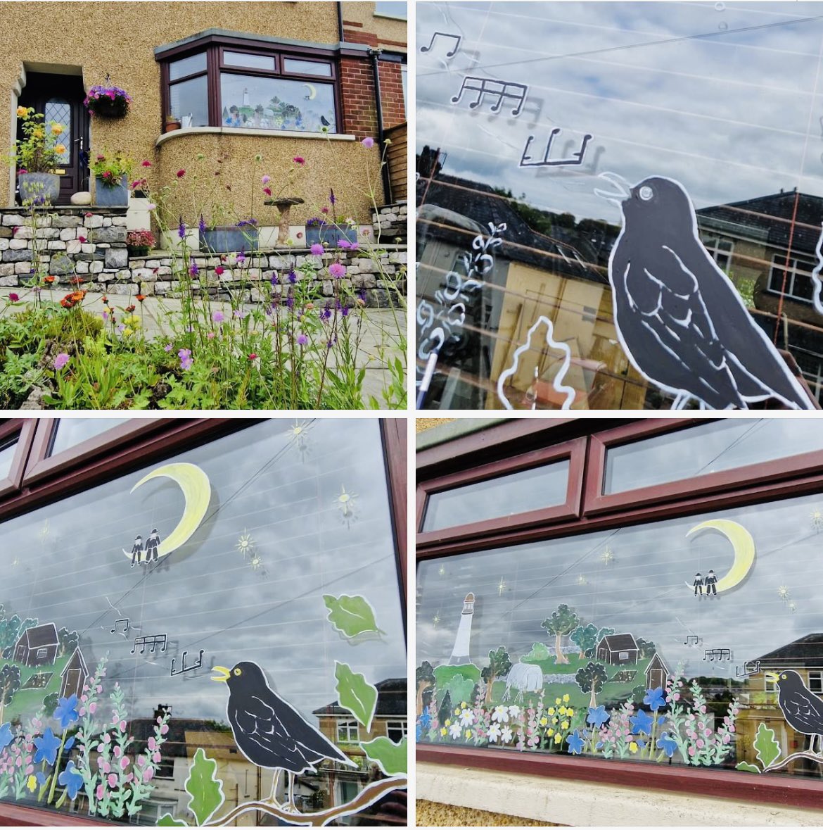 AnotherFineFest's tweet image. Another Fine Fest 2024 is nearly here! 

Things are happening!

Absolutely beautiful work from @Hannah_Willetts once again. The design was inspired by wild flowers from the garden, blackbirds singing nearby, and flowers of meaning. Laurel and Hardy watch cheerily from the moon.