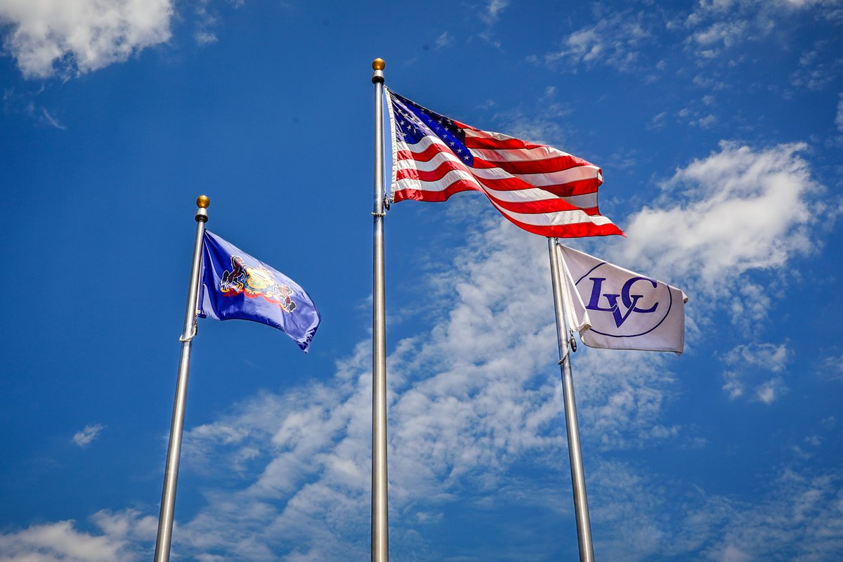 LVC's tweet image. Flags flying proudly over The Valley! #FlagDay #GoLVC