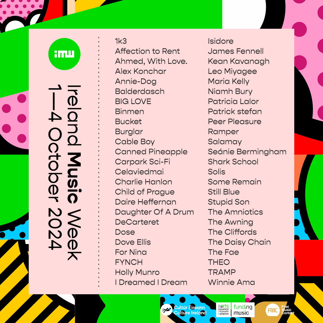 We are thrilled to announce our 50 showcasing acts for Ireland Music Week 2024! ⚡

Read through the thread for more details.

<a href="/culture_ireland/">Culture_Ireland</a> <a href="/artscouncil_ie/">The Arts Council / An Chomhairle Ealaíon</a>

#supportirishmusic #irelandmusicweek