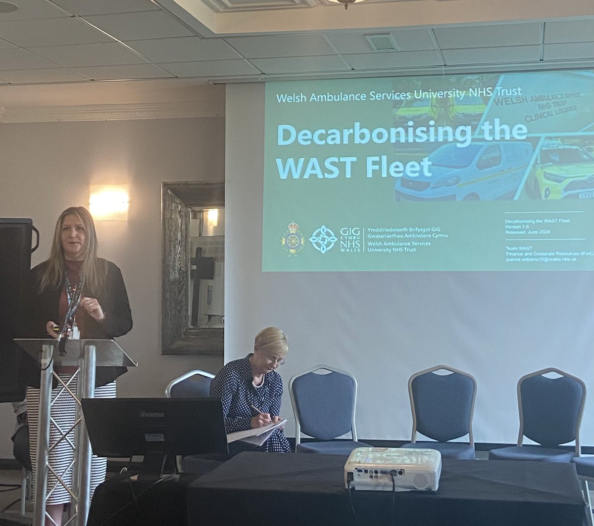 cturleywast's tweet photo. Great to see @JoWilliamsWAST present on behalf of @WelshAmbulance at today’s inaugural NHS Wales Sustainability Conference! https://t.co/RSa0Jk8zFc