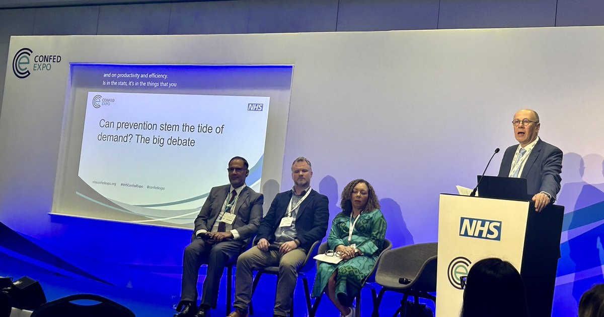Very busy session on Prevention with <a href="/NHSEnglandNMD/">Professor Stephen Powis</a> 🩺 

“Prevention is at the heart of what integrated care systems should be doing. A coordinated approach to prevention is key to reducing health inequalities…I have no doubt that this is the right thing to do.”

#NHSconfedexpo
