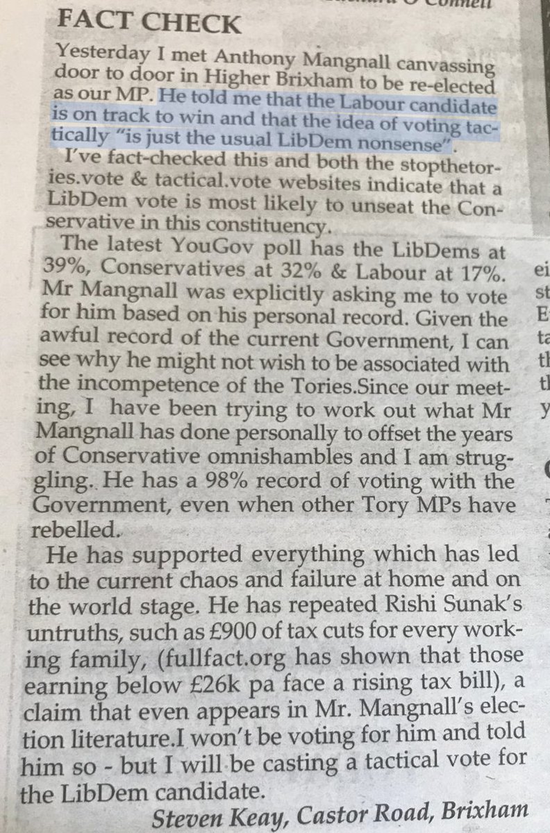 Conservative candidate Anthony Mangnall appears to be trying to mislead South Devon voters - excellent letter in Totnes Times.

<a href="/CarolineVoaden/">Caroline Voaden MP</a> was chosen as the best candidate by South Devon Primary, and is recommended by stopthetories.vote/parl/south-dev…

southdevonprimary.org