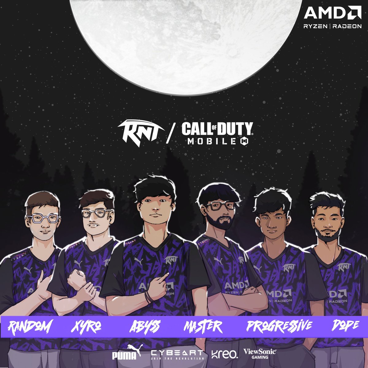 CoDMobileSports's tweet photo. Revenant announce their new CODM roster:

@RandommGoD 
@XyroTheGod 
@t2p_abyss
@MasterBolte 
@progrssve1 
@ign_dope 

Coach: @ProfPalitao https://t.co/EPWrBCN4Hw