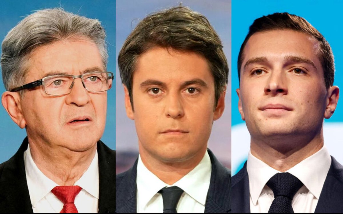 📺🇫🇷 FLASH - Un débat Attal-Bardella-Mélenchon pourrait avoir lieu sur une grande chaîne de télévision avant le premier tour des élections législatives. Le projet est "en cours de calage". (Le Parisien)