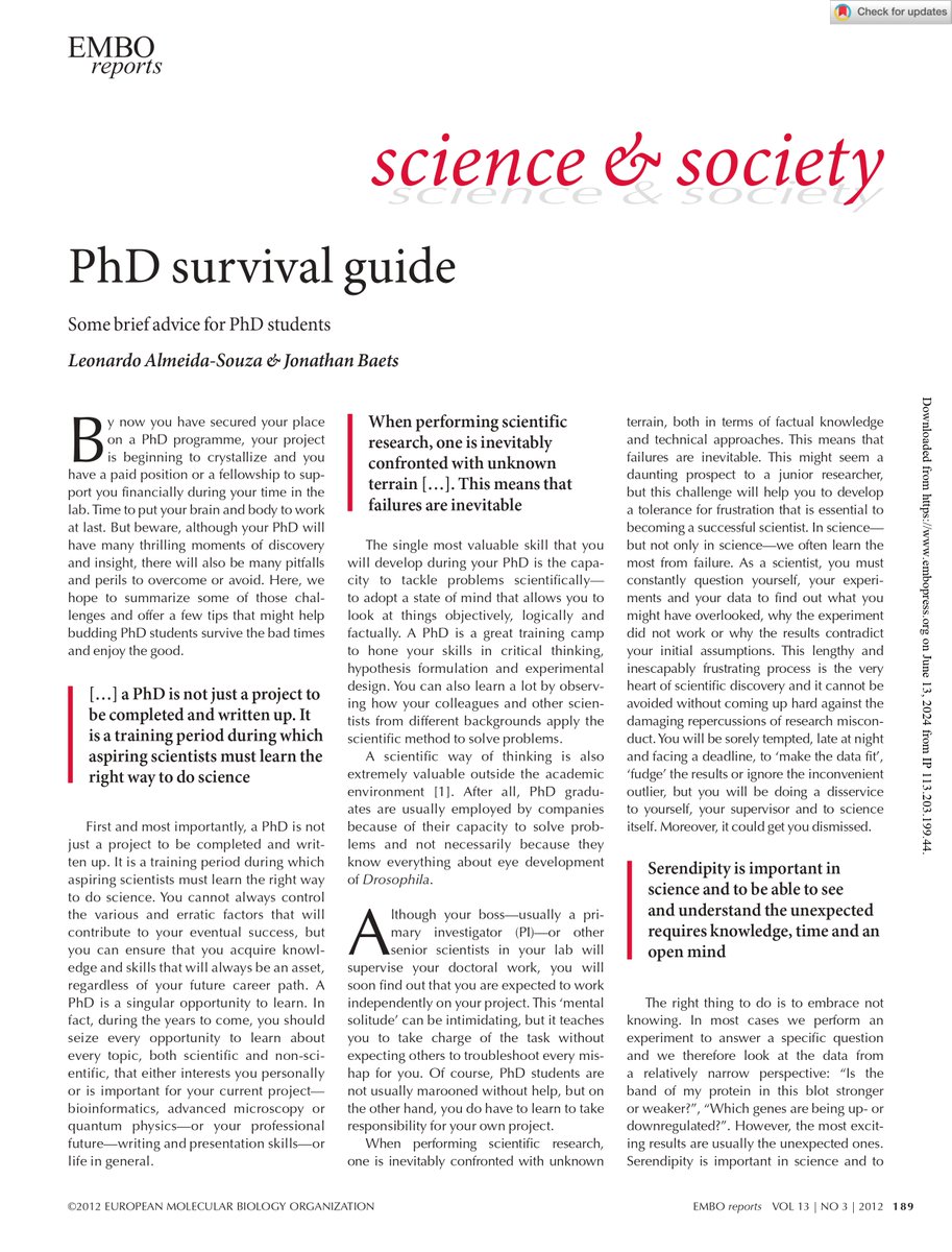 PhD Survival Guide (1/4)