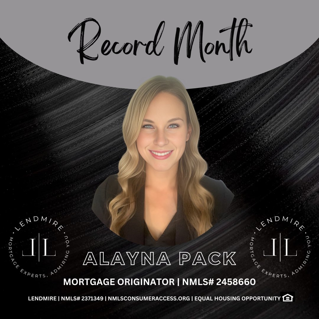 lendmire's tweet photo. Congratulations to Alayna Pack for an incredible record-breaking production month in May at Lendmire! Your hard work and dedication are turning homeownership dreams into keys! Keep up the fantastic work, Alayna! 

 #Lendmire #TopProducer #RecordMonth #DreamMaker #CongratsAlayna https://t.co/ePD04XF9l3