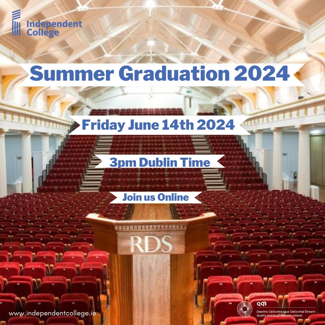 Wherever you are in the world, join us online as we celebrate the achievements of our Graduating class of Summer 2024.

Viewing link: youtube.com/watch?v=I-m_K3…

Sending congratulations and best wishes to all our Graduands of 2024! 🎓

#ICGrad2024 #educationinireland <a href="/EduIreland/">Education in Ireland</a>