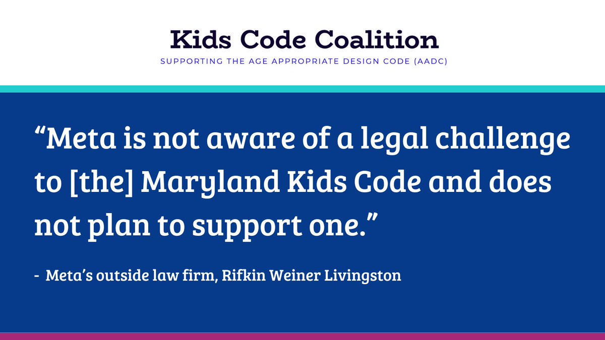 5RightsFound's tweet image. 💥Meta says it will not support a suit against the Maryland Kids Code!

Let’s hold them to their word to support the implementation of this common-sense and popular legislation to protect kids online. #MDKidsCode

📚⬇️ washingtonpost.com/politics/2024/…