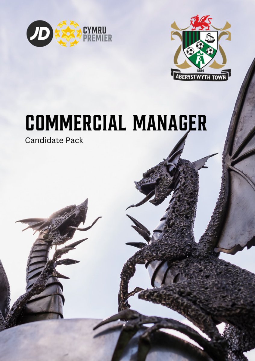 AberystwythTown's tweet photo. Mae CPD Tref Aberystwyth yn falch i groesawi ceisiadau ar gyfer Rheolwr Masnachol llawn-amser.

Aberystwyth Town FC are delighted to welcome applications for a full-time Commercial Manager.

Manylion llawn / Full details 👉 https://t.co/mYgT2iNIvS

#AberAsOne #Seasiders https://t.co/bd2nvP90TX