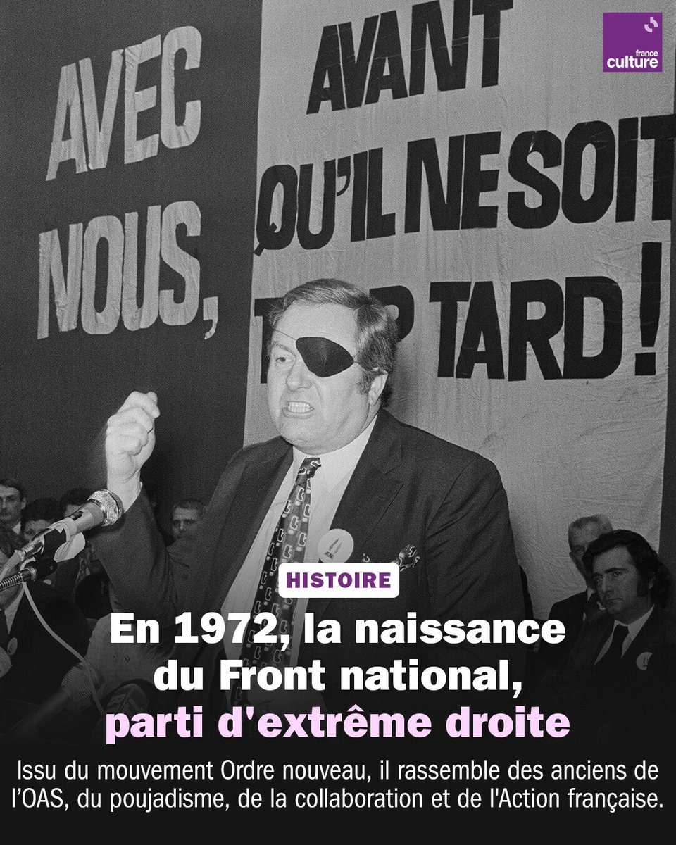 franceculture's tweet photo. Ancien député poujadiste, c'est Jean-Marie Le Pen qui prend les rênes du parti, dont il devient le président et le candidat.
➡️ https://t.co/yAErVBXFQm https://t.co/e9SCNWsvnk