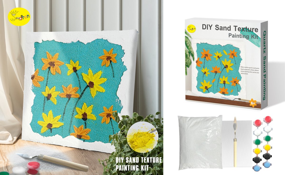 smartendiy's tweet photo. DIY Sand  Texture Painting Kit
This quartz sand art craft is full of entertainment and   provides a wonderfully unique way for kids to create exquisite quartz sand   paintings. https://t.co/MkRSRxZ31O