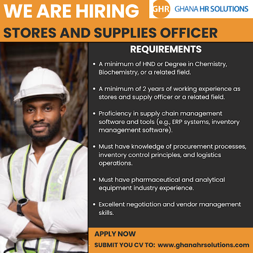 ghanahrsolution's tweet photo. HIRING!!! HIRING!!! HIRING!!!
#hiring #hiringnow #jobvacancy #vacancy #accrajobs #procurement #procurementjobs #jobsinaccra #laboratoryequipment #manufacturingindustry #distributionindustry https://t.co/kpUEjy5hYu