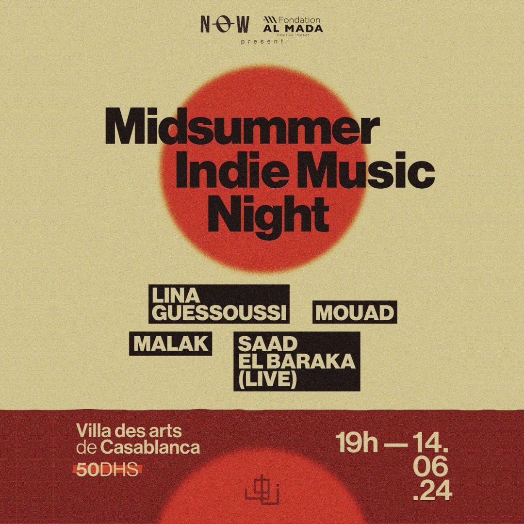 villa_des_arts's tweet photo. Concert « Midsummer Indie Music Night » 
En partenariat avec l’agence artistique N.O.W
Le 14 Juin 2024 @ Villa des Arts de Casablanca à 18h
[+] https://t.co/blObwANNtv https://t.co/xg7BvZ2gxs