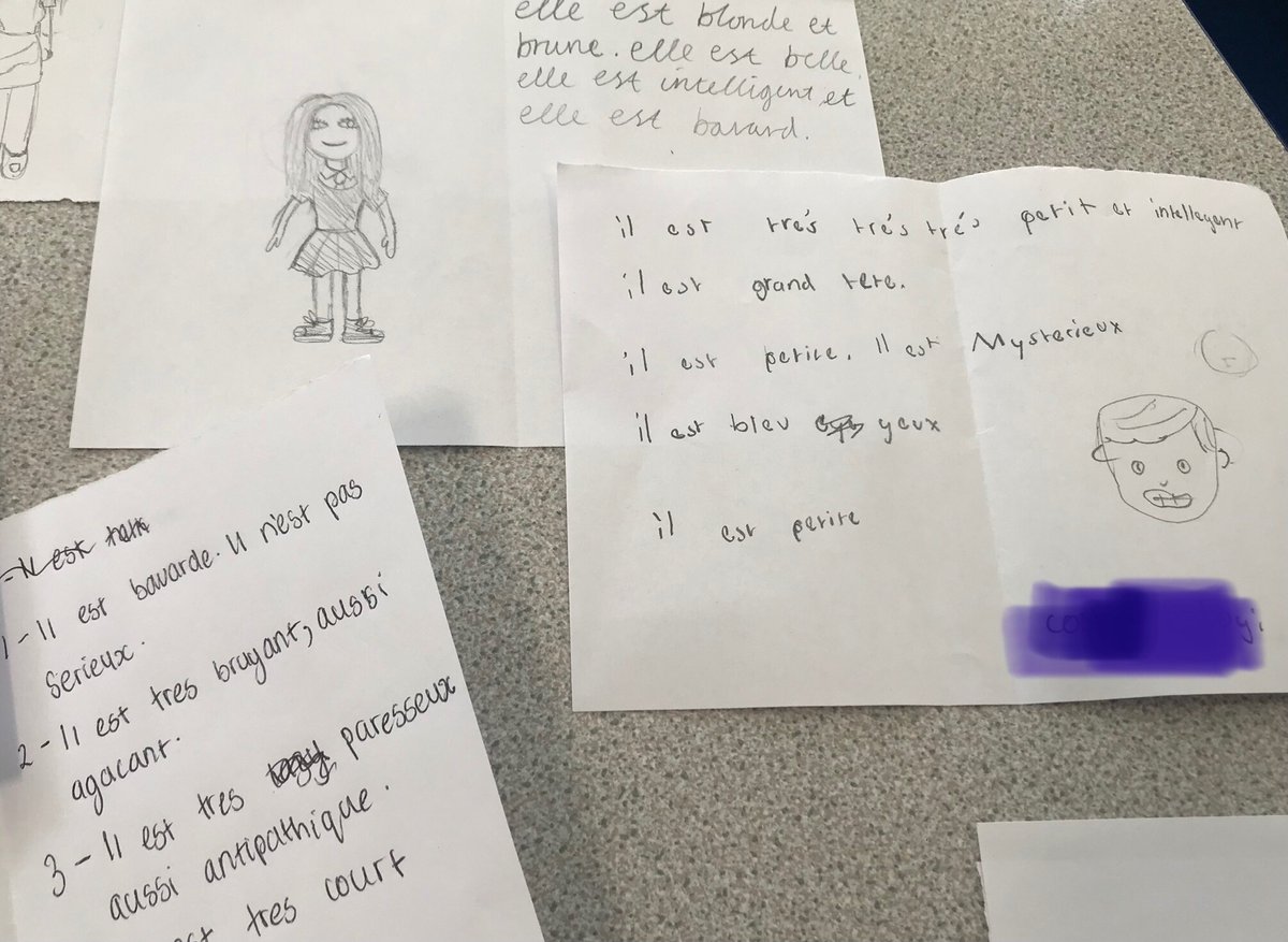 OLHSModLangs's tweet image. S3 French used the newly- learnt vocabulary on personalities to describe classmates. We then played a game of guess who? Lots of fun creative writing ✍️ 🇫🇷