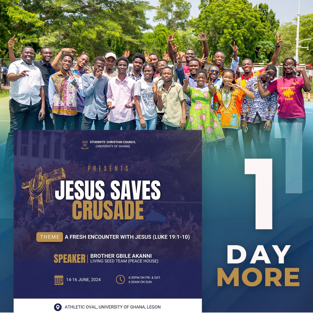 ug_ucf's tweet photo. 1️⃣ Day More to go🔥🔥

The Jesus Saves Crusade starts tomorrow🤩 at 6:30pm, on the Athletic Oval.
Invite someone to come experience a fresh encounter with Jesus.

#Jesussavescrusade 
#freshencounter https://t.co/FiZ6aFXYRb