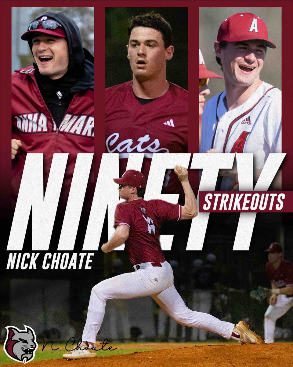 goAMCATS's tweet photo. #ICYMI Nick Choate broke the Anna Maria College record for Strikeouts in a Season with 90 punches this spring! Over the span of three seasons with the AMCATS Choate has punched out 230 batters ranking him second all time in Career Strikeouts at AMC! https://t.co/xFydgV9KYq