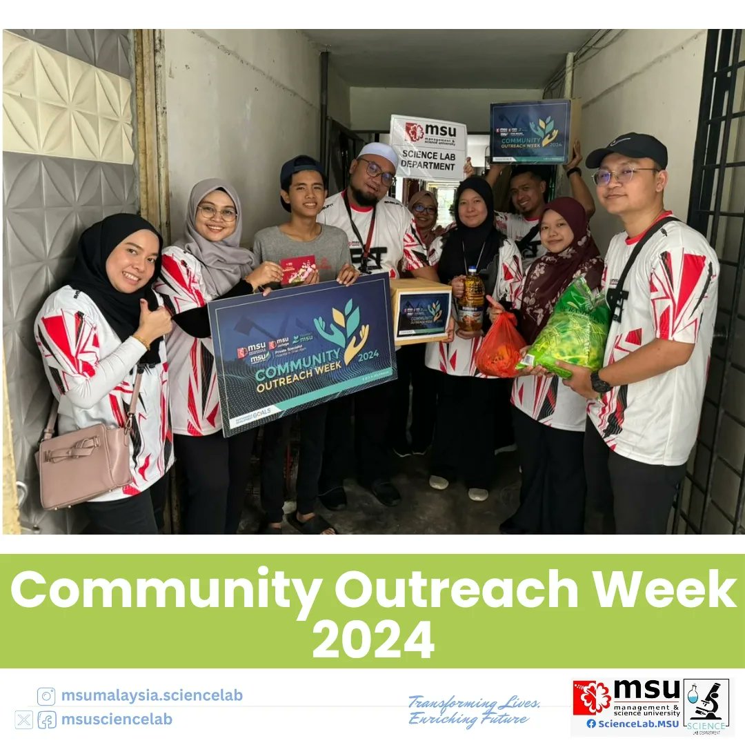 MSUsciencelab's tweet photo. Engaging with the community through the Community Outreach Week 2024 programme. @msusciencelab takes this opportunity to deliver basic essentials to B40 families to celebrate the upcoming Eid-adha festival.
#MSUmalaysia
#communityoutreachweek
#SDG01
#SDG02
#SDG17 https://t.co/w8EScJPchU