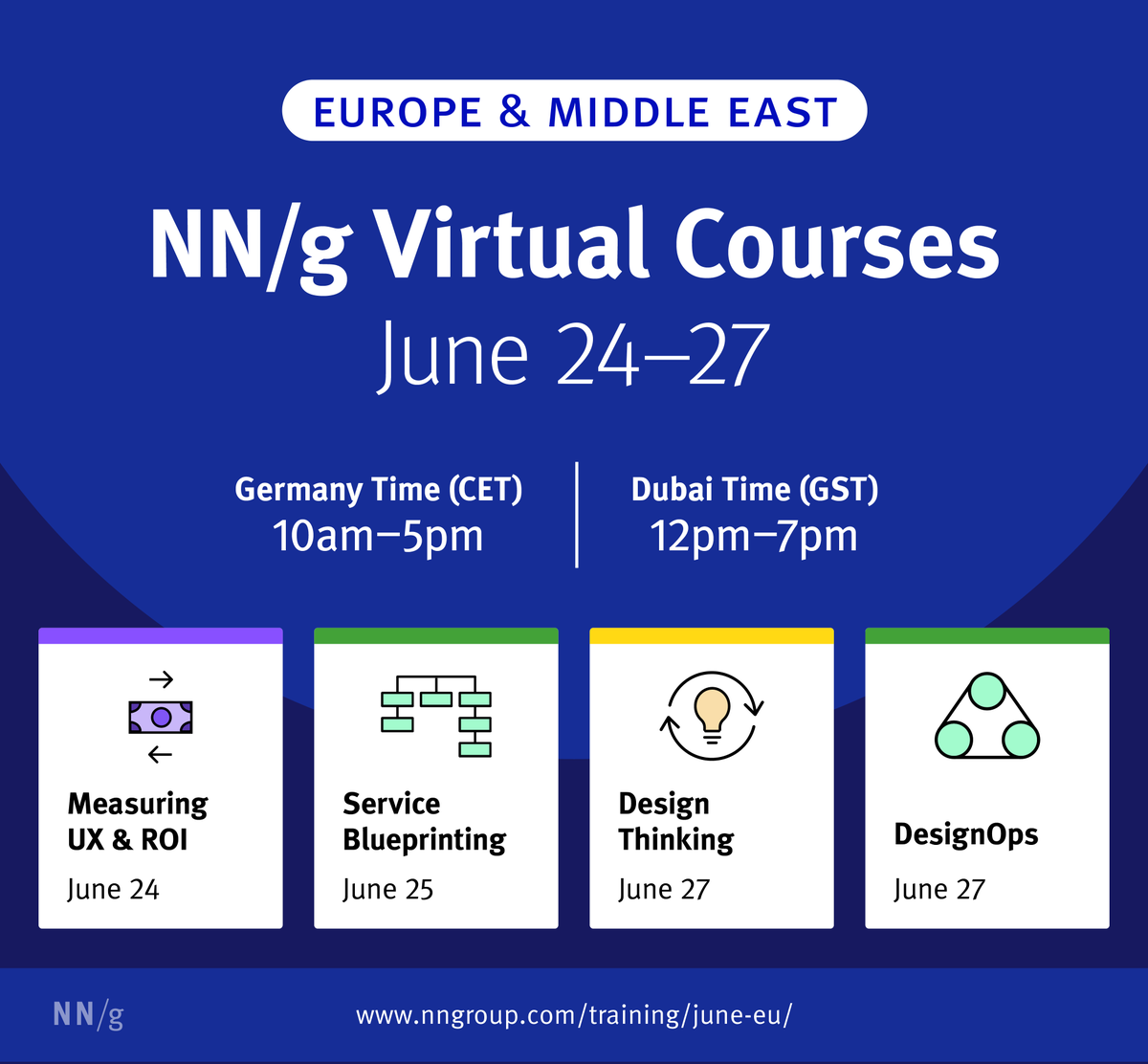 NNgroup's tweet photo. We're offering 4 courses in June for #UXProfessionals in Europe and Middle Eastern time zones! Join instructors Tim Neusesser and Adel Du Toit for some hands-on #learning. View all 4 courses here: https://t.co/O72b3kxhFL
#NNGUX #UXCourses #OnlineLearning #VirtualCourses https://t.co/CKE9PM20q5