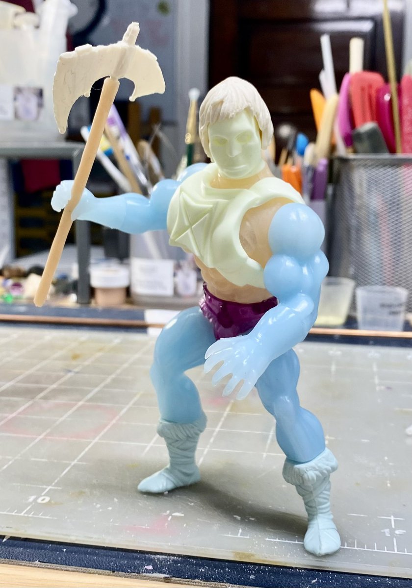NeostalgiaToys's tweet photo. Color test casts for one of two new NeoBrutes figures. No paint yet, each part individually tinted. Creating a physical DIY product is a huge undertaking for one person. It’s taken me almost 10 years of work, trials, failures, learning, and self motivation to get here. 🙏🏽💪🏽 https://t.co/jlu3wiWpNz