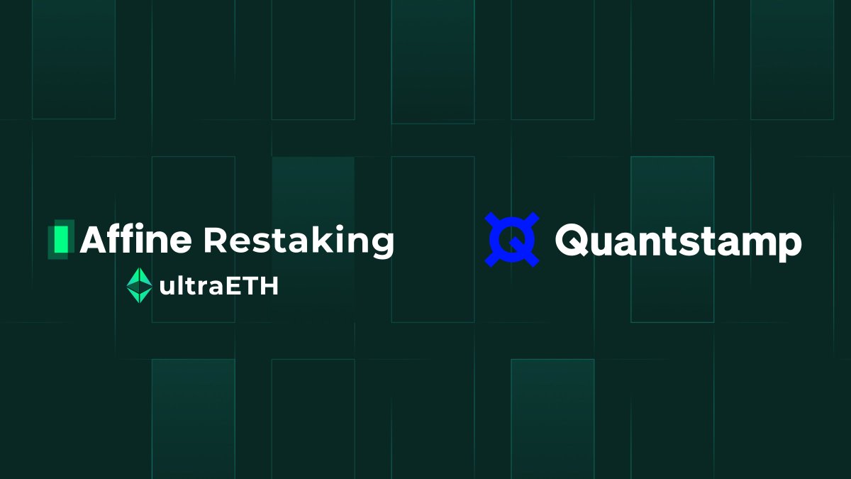 AffineDeFi's tweet photo. Security is the top priority for Affine’s ultraETH!
 
 We are thrilled to have kicked off our engagement with @Quantstamp, who has secured billions in digital assets and worked with some of the most recognized names in web3.
 
They will conduct a comprehensive audit of our smart contracts, and the full report will be shared upon completion.