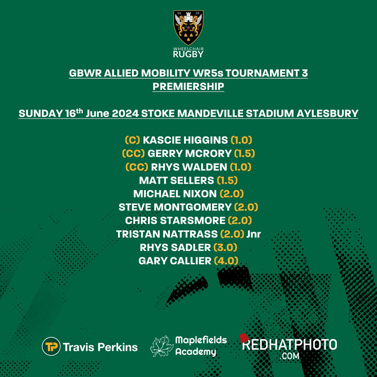 It's the Final weekend of <a href="/gbwrnews/">Great Britain Wheelchair Rugby</a> WR5s 2024 League competition.

Get along and cheer on our Saints Wheelchair Rugby Team at Stoke Mandeville Stadium from 9am on Sunday.

With thanks to our partners and Sponsors <a href="/redhatphoto/">Claire Jones</a> <a href="/TravisPerkinsCo/">Travis Perkins</a> <a href="/MaplefieldsAcad/">Maplefields Academy</a>